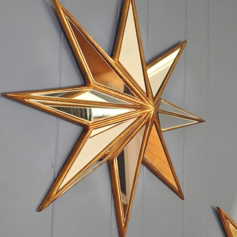 Star beveled 8 point mirrors
